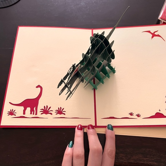 Dinosaur Christmas card pop up - Picture 3 of 4